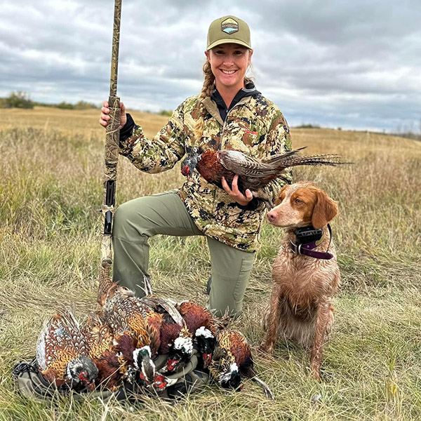 Brandi Love with pheasants